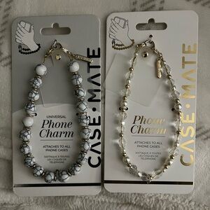 Case-Mate Universal Phone Charms with White and Gold Beads